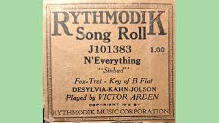 NEverything 1918 Al Jolson hit at the Winter Garden Theater Player Piano Roll [upl. by Annohsed158]