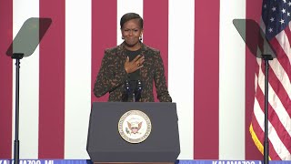 Michelle Obama delivers remarks in Kalamazoo [upl. by Avlem]