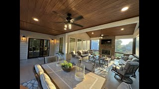 ScreenedIn Porch with Outdoor Fireplace and Grill Station  AG Construction Management NC [upl. by Adivad]