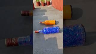 Blue Or Orange glass Bottles Crushing Crunchy amp Soft things shorts asmr satisfying [upl. by Mcgray]