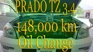 Toyota Prado 34 Engine Oil Change  Land Cruiser Prado TZ  Micking 5W30  Prado Engine Oil  J120 [upl. by Dove]