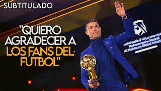 CRISTIANO RONALDO RECIBE 3 PREMIOS del GLOBE SOCCER  GALA COMPLETA Subtitulado [upl. by Elrem]