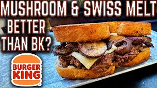 SECRET TO THE PERFECT PATTY MELT ON THE GRIDDLE BETTER THAN BURGER KING MUSHROOM amp SWISS MELT [upl. by Tamanaha]