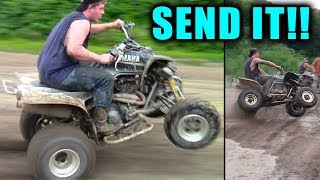 FAT KID ABUSES MY QUAD BAD LT80 CRASH WELLSVILLE 2017 [upl. by Enenstein602]