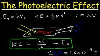 Photoelectric Effect Work Function Threshold Frequency Wavelength Speed amp Kinetic Energy Electr [upl. by Adnuahsor]