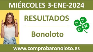 Resultado del sorteo Bonoloto del miercoles 3 de enero de 2024 [upl. by Demitria]