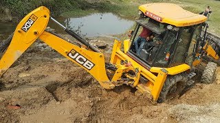 JCB Backhoe Loader Working For New Bridge Construction  JCB Dozer Working Video [upl. by Ruskin]