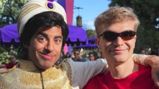 Tommy meets Prince Ali Ababwa Aladdin with Hannah at Disneyland [upl. by Nodgnal]