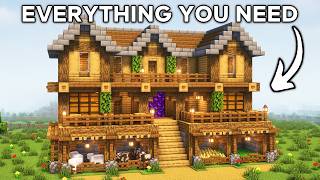 Minecraft Best Survival House Tutorial🏠 [upl. by Eelyrehc]