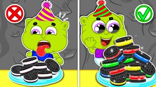 LionET  Tasty Rainbow Cookies with Gummy Bears vs Ordinary Cookies  Cartoon for Kids [upl. by Zebapda]