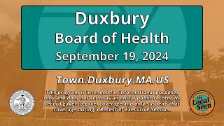 Duxbury Board of Health 9192024 [upl. by Launame]