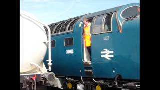 Deltic 55022 Royal Scots Grey working the Lynemouth  North Blyth Alcan alumina train [upl. by Valiant]