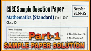 CBSE Sample paper class 10 maths 2024 board Exam paper solution class 10 Topper Solution [upl. by Jensen]