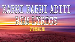 Kabhi kabhi aditi song with bgm lyrics viralvideo [upl. by Alyehc138]