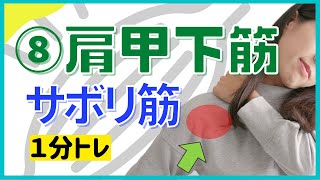 【サボり筋１分トレ】肩甲下筋 50肩解消に肩の前側のトレーニング [upl. by Uri]