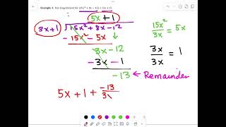 Dividing Polynomials with Long Division Example 1 and 2 [upl. by Wun]