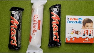 ASMR Mars Raffaello Kinder Chocolate Unpacking [upl. by Dorin424]