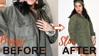 HOW TO EASILY amp SEAMLESSLY RESIZE YOUR OVERSIZED JACKET [upl. by Anaiq598]