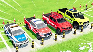 VOLSKWAGEN DACIA DODGE and AUDI POLICE CARS AMBULANCE EMERGENCY TRANSPORT  FS22 204 [upl. by Sauers]