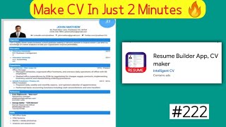 CV Kasy Bnaty Hein  How to Make Resume Fast 🔥 CV Maker Application [upl. by East]