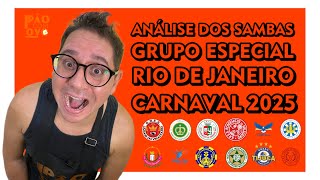 🍳 Análise dos Sambas Enredos do Grupo Especial do Rio de Janeiro para o Carnaval 2025 [upl. by Cnahc828]