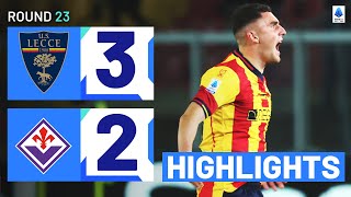 LECCEFIORENTINA 32  HIGHLIGHTS  Unreal scenes as Lecce comeback  Serie A 202324 [upl. by Brigg854]