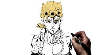 How to Draw Giorno Giovanna  Step by Step  JoJos bizarre Adventure [upl. by Hcurab]