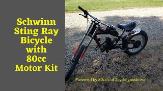 Schwinn Sting Ray Bicycle powered by 80cc 2cycle Bike Motor Kit [upl. by Yedarb]