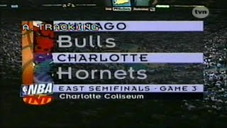 1998 NBA PlayOff Eastern Conference Semifinals GAME 3 Hornets vs Bulls TV N subtitles [upl. by Enyahc]