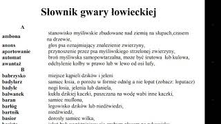 Staż PZŁ Słownik gwary łowieckiej odc9 [upl. by Newell]