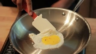 How to Break the Yolk for Fried Eggs  Egg Basics [upl. by Hammad]