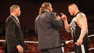 Brock Lesnar attacks Triple H Raw April 30 2012 [upl. by Henrie]