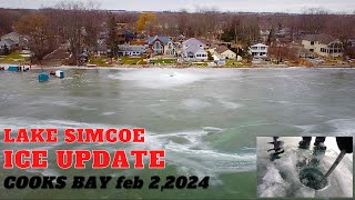 Lake Simcoe Ice Report Cooks Bay Gilford feb 2024 [upl. by Kenweigh]