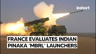 French army evaluates Indianmade Pinaka multibarrel rocket launchers  InShort [upl. by Suvart310]