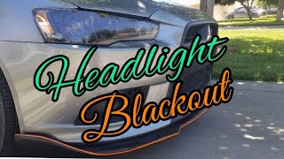 LancerRalliartEvo Headlight blackout how to [upl. by Iohk]