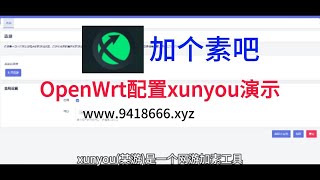 OpenWrt配置xunyou演示 [upl. by Suirradal]