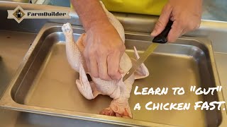 Chicken Evisceration Tutorial 30 second method chicken butchering pasturedpoultry [upl. by Relyc]