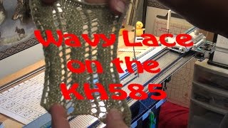 Wavy Lace done on the KH585 Push Button Knitting Machine [upl. by Hadrian]