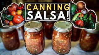 CANNING A SALSA RECIPE WITH FRESH TOMATOES  MAKING ZESTY SALSA [upl. by Kcirdec]