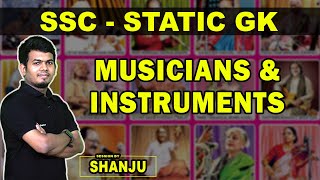 Famous Indian Musicians amp their Instruments  Static GK by Shanju  SSC  CGL MTS amp CHSL  Race [upl. by Honig]