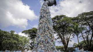 Marine plastic waste turned into school desks and chairs in Kenya [upl. by Malarkey]