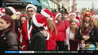 Annual SantaCon Pub Crawl Hits Hoboken [upl. by Regnig712]