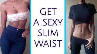 How To Get A Small Waist  4 Waist Slimming Exercises For Women That WORKS [upl. by Francesco558]