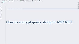 How to encrypt query string in ASPNET [upl. by Caryn]