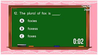 PLURAL NOUNS QUIZ Can you pass English with TEACHER JOAN [upl. by Bryana]