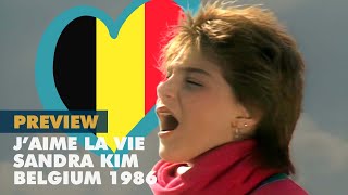 JAIME LA VIE  SANDRA KIM Belgium 1986  Eurovision OLD Previews [upl. by Yecies]