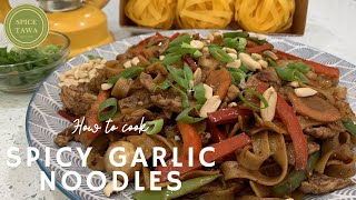 Quick Spicy Garlic Noodles  Chicken Noodles  Simple and Easy [upl. by Enneiluj]