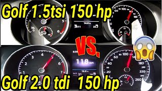 Diesel vs Petrol VW Golf 20 TDI vs 15 TSI Acceleration Battle with Car Insurance Insights [upl. by Greenwald294]