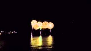 2016 Honolulu Festival Nagaoka Fireworks from the Outrigger Waikiki Beach Resort [upl. by Nalyorf]