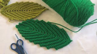 Hojas 🥬 a Crochet pasó a paso  Como hacer hojas a Crochet pasó a paso [upl. by Jesus]